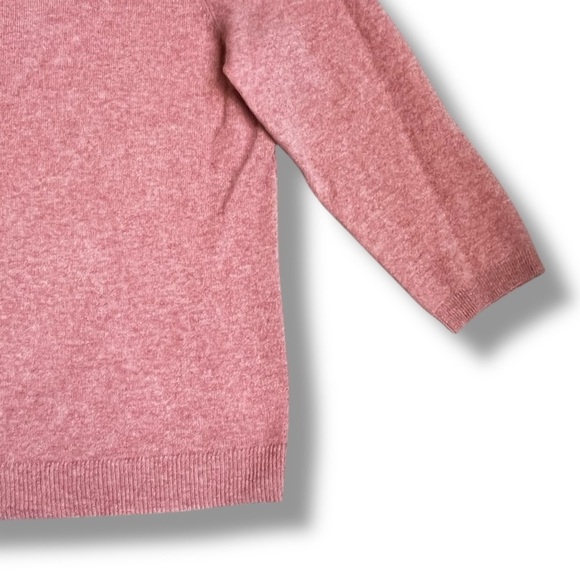 Talbots Cashmere Sweater Pullover Heathered Mauve Pink Classic Preppy Size Large - Picture 3 of 5